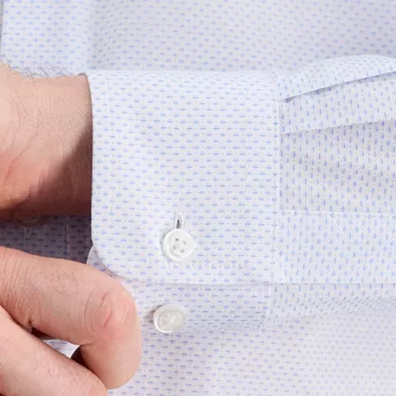 Haggar Mens Classic Fit Wrinkle Free Long Sleeve Dress Shirt