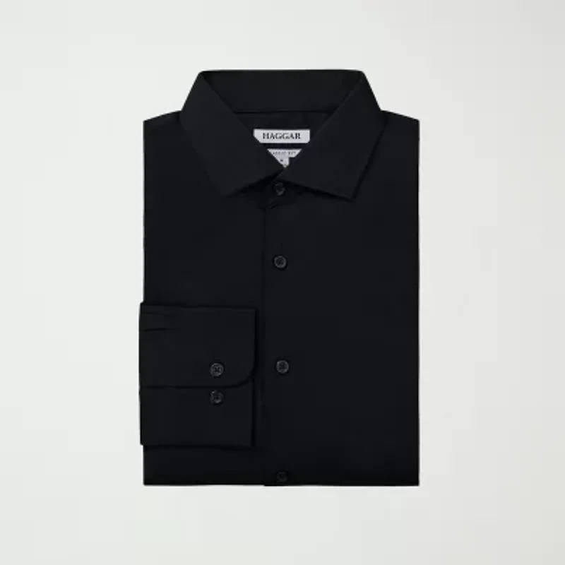 Haggar Mens Classic Fit Wrinkle Free Long Sleeve Dress Shirt