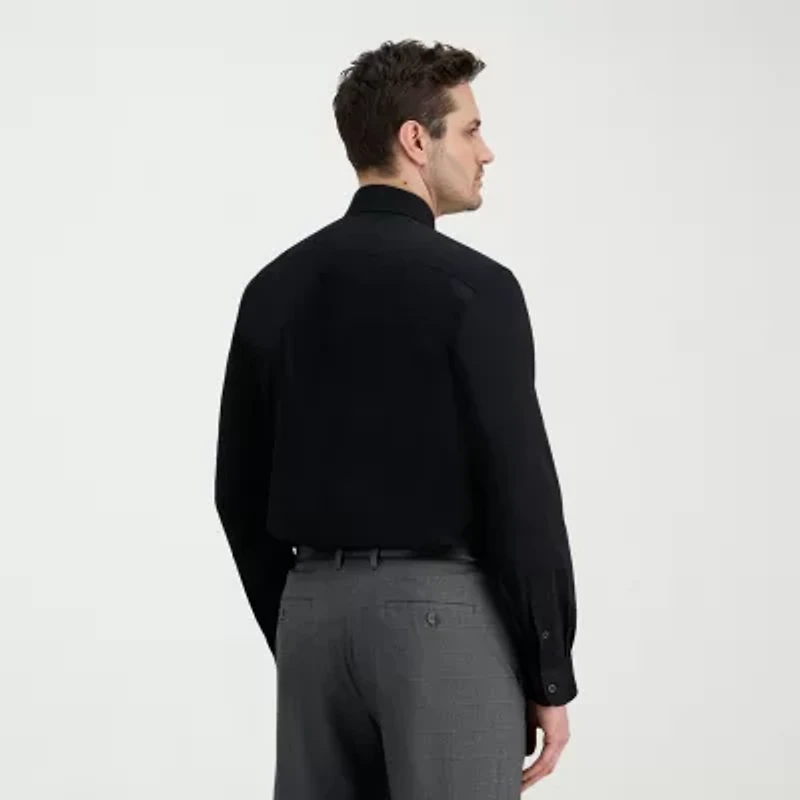 Haggar Mens Classic Fit Wrinkle Free Long Sleeve Dress Shirt