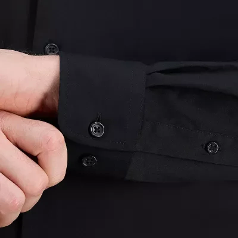 Haggar Mens Classic Fit Wrinkle Free Long Sleeve Dress Shirt
