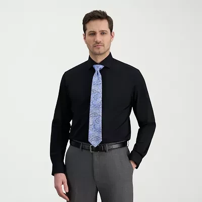 Haggar Mens Classic Fit Wrinkle Free Long Sleeve Dress Shirt