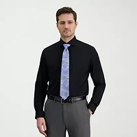 Haggar Mens Classic Fit Wrinkle Free Long Sleeve Dress Shirt