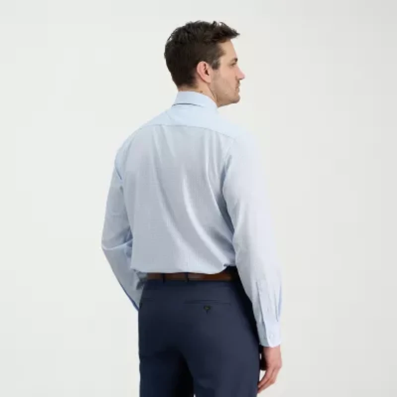 Haggar Smart Wash Mens Classic Fit Easy Care Long Sleeve Dress Shirt
