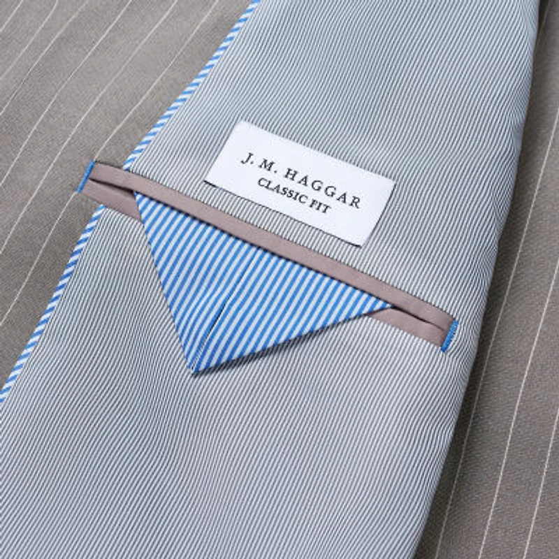 Haggar JMH Mens Classic Fit Striped Suit Jacket