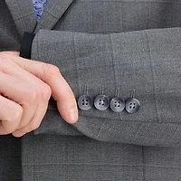 Haggar JMH Sharkskin Windowpane Mens Stretch Fabric Classic Fit Suit Jacket