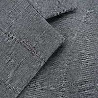 Haggar JMH Sharkskin Windowpane Mens Stretch Fabric Classic Fit Suit Jacket