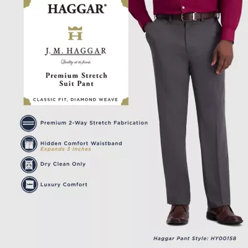 Haggar Mens Regular Fit Dress Flat Front Pant