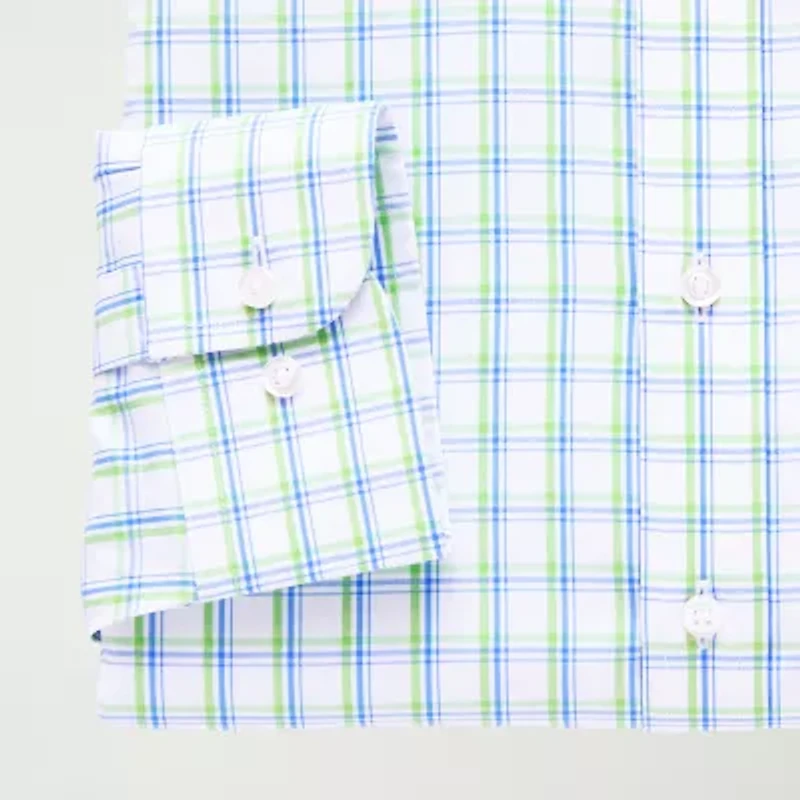 Stafford Smart Tech Big And Tall Mens Regular Fit Stretch Fabric Wrinkle Free Long Sleeve Dress Shirt