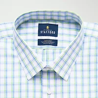 Stafford Smart Tech Big And Tall Mens Regular Fit Stretch Fabric Wrinkle Free Long Sleeve Dress Shirt