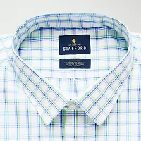 Stafford Smart Tech Big And Tall Mens Regular Fit Stretch Fabric Wrinkle Free Long Sleeve Dress Shirt