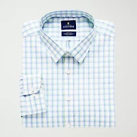 Stafford Smart Tech Big And Tall Mens Regular Fit Stretch Fabric Wrinkle Free Long Sleeve Dress Shirt