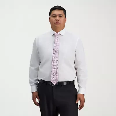 Haggar Big and Tall Mens Classic Fit Wrinkle Free Long Sleeve Dress Shirt