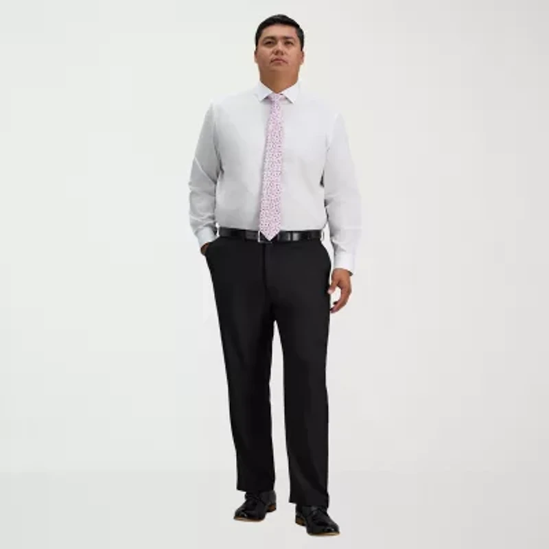 Haggar Big and Tall Mens Classic Fit Wrinkle Free Long Sleeve Dress Shirt