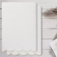 Linum Home Textiles Adornia Scallop 2-pc. Quick Dry Bath Towel Set