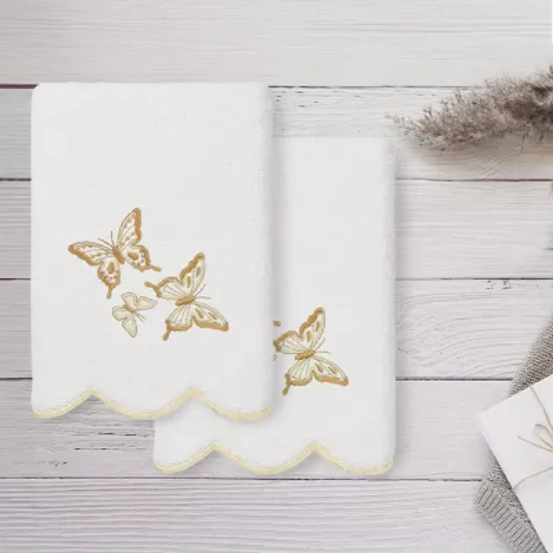 Linum Home Textiles Britney Scallop 2-pc. Embellished Hand Towel