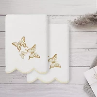 Linum Home Textiles Britney Scallop 2-pc. Embellished Hand Towel