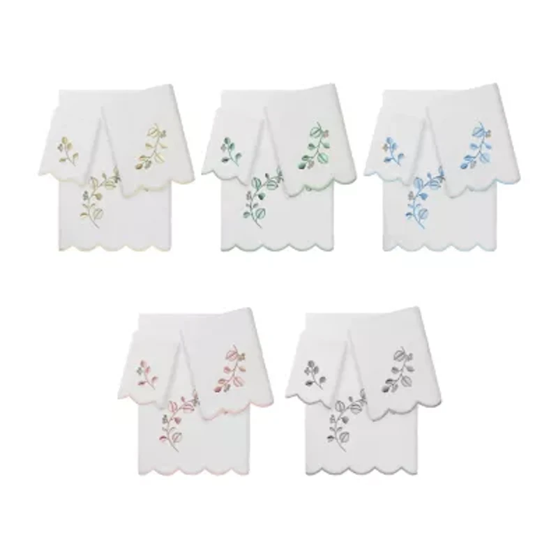 Linum Home Textiles Wild Branch Scallop -pc. Quick Dry Bath Towel Set
