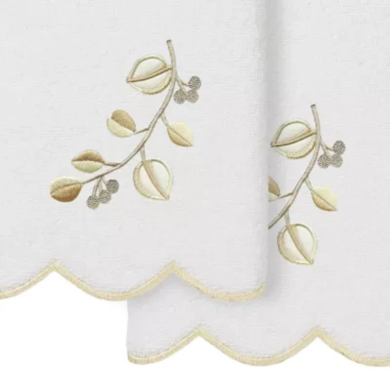 Linum Home Textiles Wild Branch Scallop 2-pc. Embellished Hand Towel