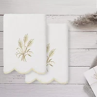 Linum Home Textiles Whitney Scallop 2-pc. Embellished Hand Towel