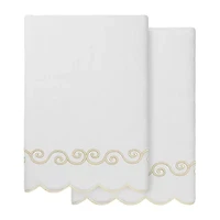 Linum Home Textiles Symmetra Scallop 2-pc. Quick Dry Bath Towel Set