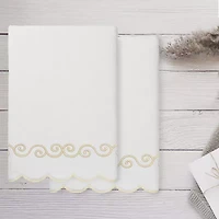 Linum Home Textiles Symmetra Scallop 2-pc. Quick Dry Bath Towel Set