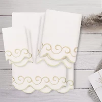 Linum Home Textiles Simplicity Scallop -pc. Quick Dry Bath Towel Set