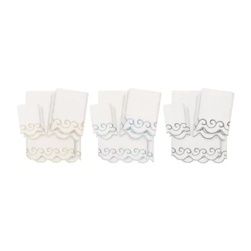 Linum Home Textiles Simplicity Scallop -pc. Quick Dry Bath Towel Set