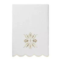 Linum Home Textiles Flower Crest Scallop -pc. Quick Dry Bath Towel Set