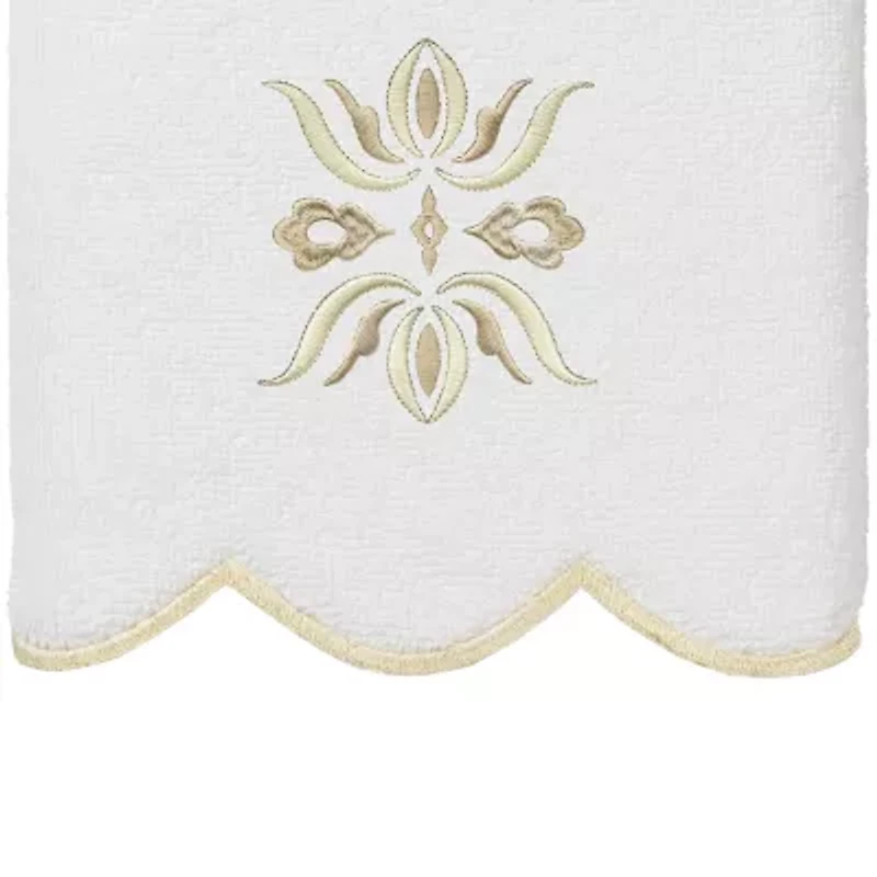 Linum Home Textiles Flower Crest Scallop -pc. Quick Dry Bath Towel Set