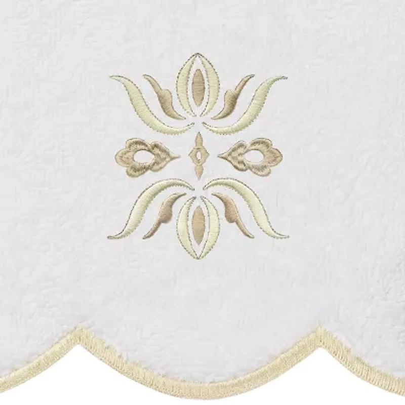 Linum Home Textiles Flower Crest Scallop -pc. Quick Dry Bath Towel Set
