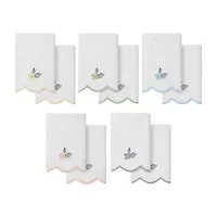 Linum Home Textiles Hydea Scallop 2-pc. Embellished Fingertip Towel