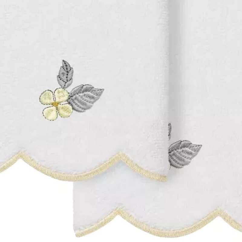 Linum Home Textiles Hydea Scallop 2-pc. Embellished Fingertip Towel