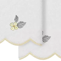 Linum Home Textiles Hydea Scallop 2-pc. Embellished Fingertip Towel