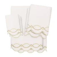Linum Home Textiles Diamond Chain Scallop -pc. Quick Dry Bath Towel Set