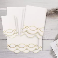 Linum Home Textiles Diamond Chain Scallop -pc. Quick Dry Bath Towel Set