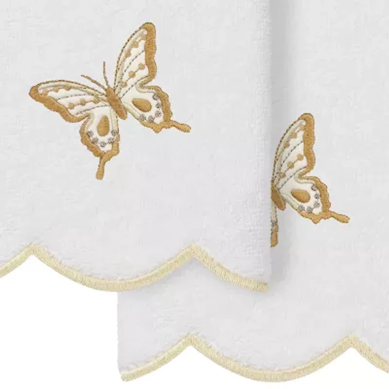 Linum Home Textiles Britney Scallop 2-pc. Embellished Fingertip Towel