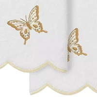 Linum Home Textiles Britney Scallop 2-pc. Embellished Fingertip Towel