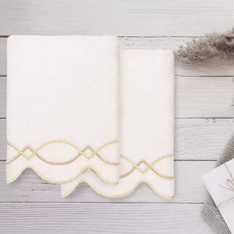 Linum Home Textiles Diamond Chain Scallop 2-pc. Hand Towel