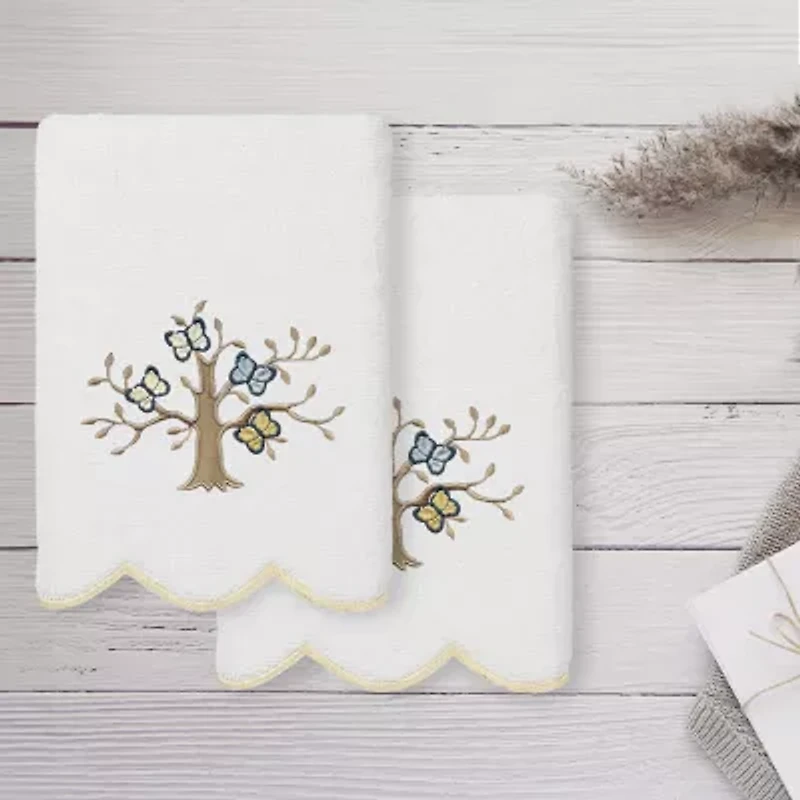 Linum Home Textiles Teresa Scallop 2-pc. Embellished Hand Towel