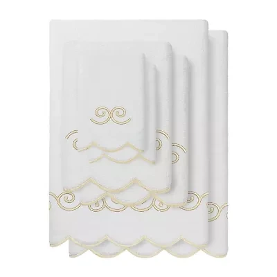 Linum Home Textiles Symmetra Scallop -pc. Quick Dry Bath Towel Set