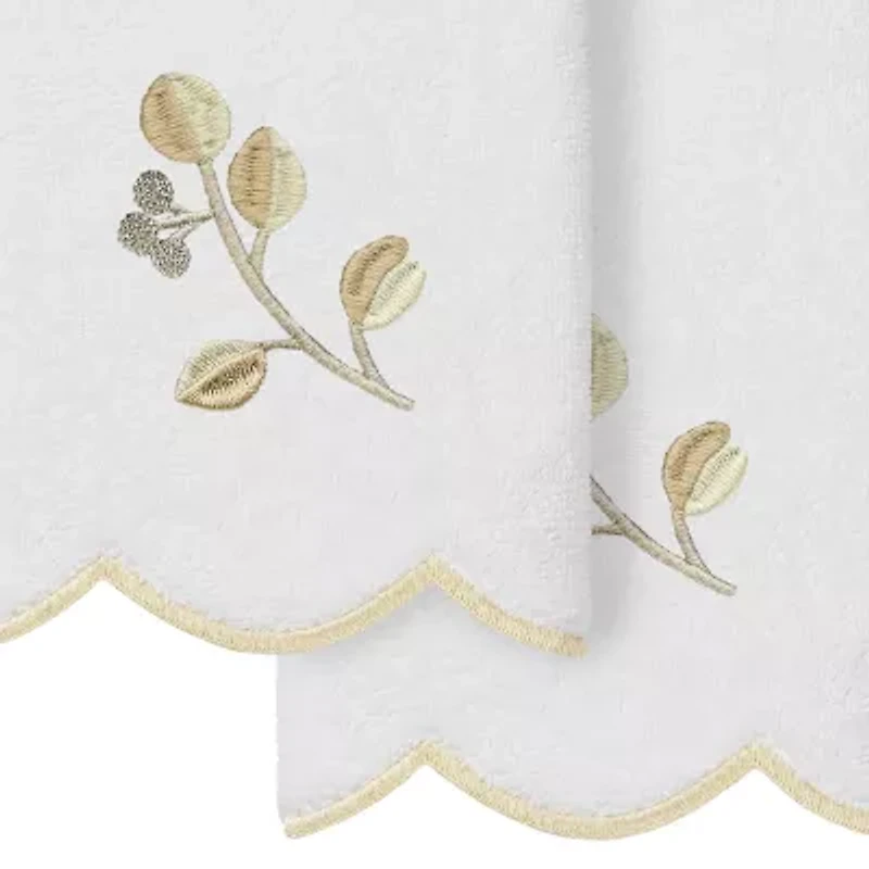 Linum Home Textiles Wild Branch Scallop 2-pc. Embellished Fingertip Towel