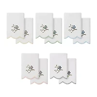 Linum Home Textiles Teresa Scallop 2-pc. Embellished Fingertip Towel