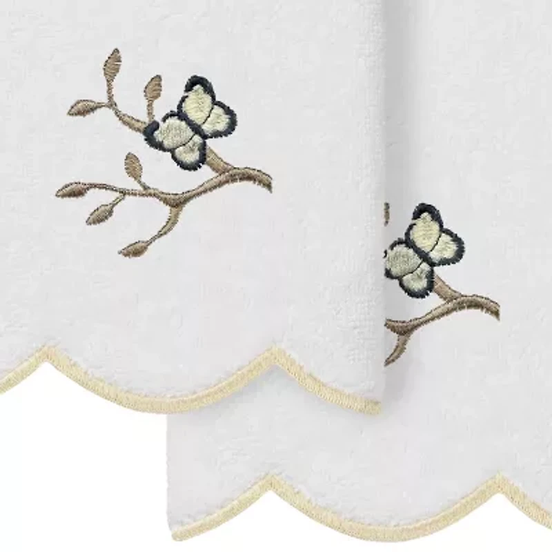 Linum Home Textiles Teresa Scallop 2-pc. Embellished Fingertip Towel