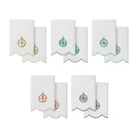 Linum Home Textiles Sea Joy Scallop 2-pc. Embellished Fingertip Towel