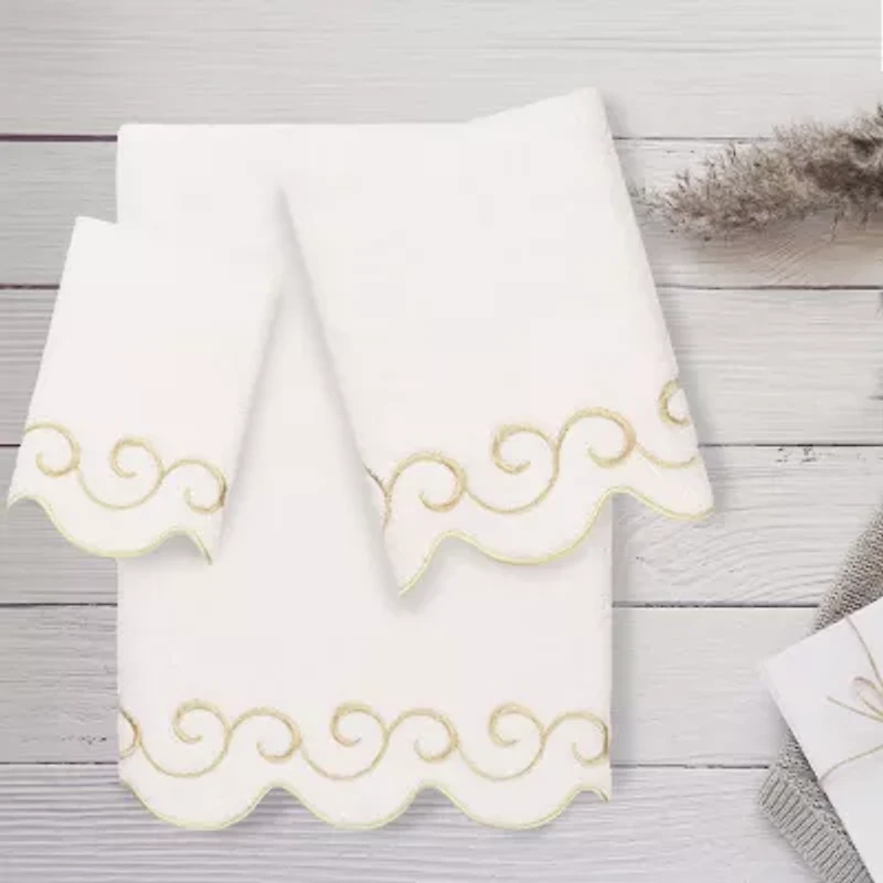 Linum Home Textiles Simplicity Scallop 3-pc. Quick Dry Bath Towel Set