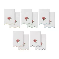 Linum Home Textiles Maui Scallop 2-pc. Embellished Fingertip Towel