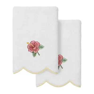 Linum Home Textiles Maui Scallop 2-pc. Embellished Fingertip Towel