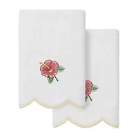 Linum Home Textiles Maui Scallop 2-pc. Embellished Fingertip Towel