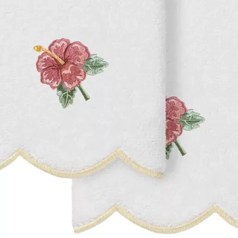 Linum Home Textiles Maui Scallop 2-pc. Embellished Fingertip Towel