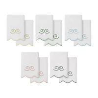 Linum Home Textiles Symmetra Scallop 2-pc. Embellished Fingertip Towel